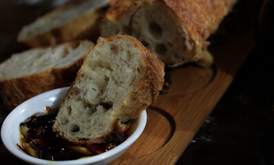 sourdough bread baguette oil 