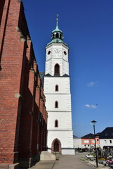 Fototapeta premium church of Saint Bartholomew in town Kravare in Czech republic