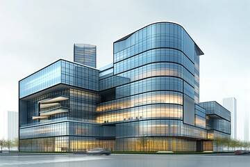 Obraz premium corporate buildings in 3d, architecture