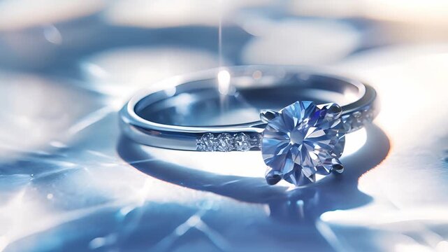 Close up of diamond ring, Love, Valentine, Relationship and wedding concept	