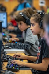 Children Engaged in Robotics Workshop Focused on Advanced Programming Techniques and Coding Skills