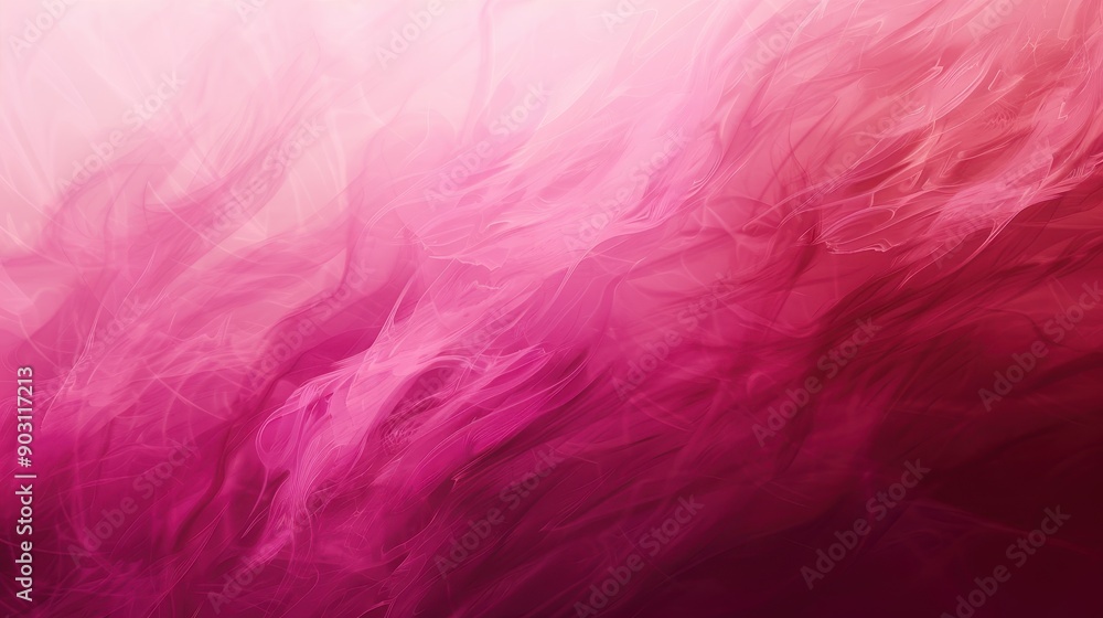 Poster abstract representation of a fluid, dynamic texture with a gradient of pink hues, transitioning from
