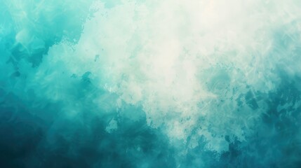 Obraz premium Abstract background with a blend of teal and white, featuring a cloudy, misty texture with variations in opacity and color intensity