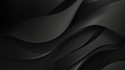Monochromatic abstract design featuring fluid, wavy lines with varying shades of black, creating a sense of depth and movement