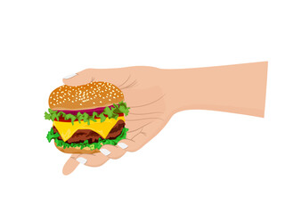 hamburger on a white background.