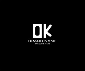 OK letter logo design on black background. OK creative initials letter logo concept. OK unique design.