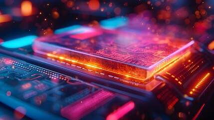 Futuristic Cryptocurrency Payment Gateway with Glowing Contactless Transaction Hologram