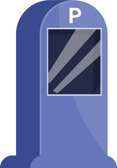 Blue parking meter machine accepting contactless payment using nfc technology