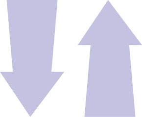 Illustration featuring blue up and down arrows pointing in opposite directions, conveying a concept of choice or decision making