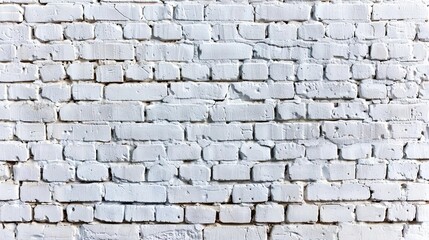 Obraz premium Rustic brick wall with weathered white paint, vintage background, aged architecture