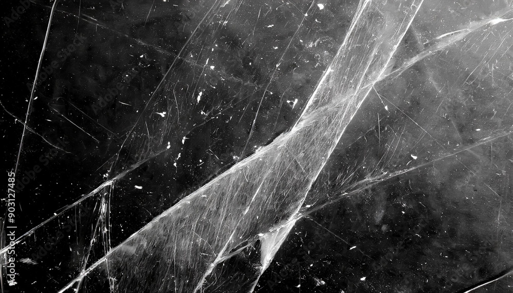 Aufkleber Abstract Background Featuring Intricate White Scratches and Splatter Patterns on a Dark, Grunge Textured Surface