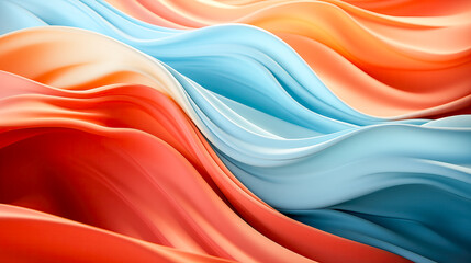 A colorful wave of fabric with red, blue, and orange colors