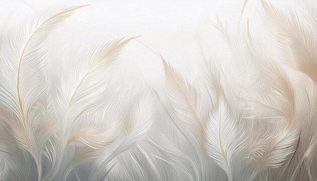 Carta da parati luminosa, carta decorativa bianca, erbe ornamentali, stampa, colore pastello, carta con spazio vuoto per testo o auguri, sfondo, illustrazione