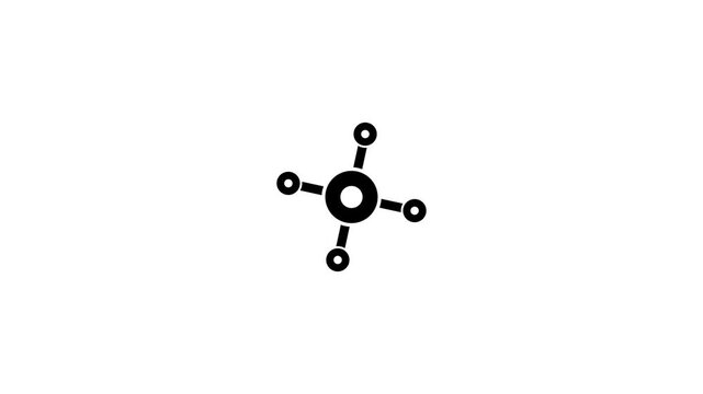 Technology network connection, simple logotype animation, network icon, molecule icon design.