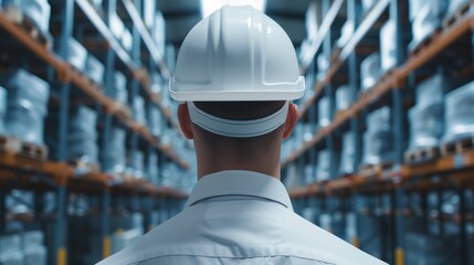 A logistics manager overseeing warehouse operations, high resolution, with copy space, high-resolution photo, realistic photo