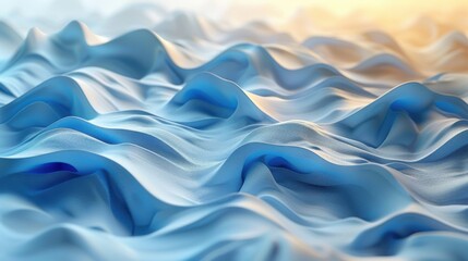 Fototapeta premium 3D abstract multicolored background in the form of waves.