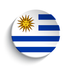Obraz premium Uruguay flag button
