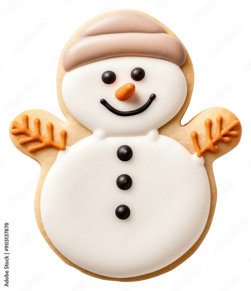 Canvas Prints png 1 snowman cookie winter food white background.