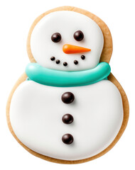 Fototapeta premium PNG 1 snowman cookie food white background anthropomorphic.