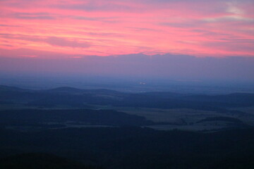 sunrise in the mountains