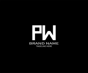 PW letter logo creative design. PW unique design. PW letter logo design on black background