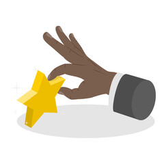 3D Isometric Flat Illustration of Hand Gesture Set, Human Hands Holding Different Objects. Item 2