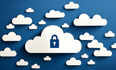 An abstract digital artwork conceptualizing cloud computing security