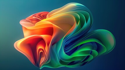 Obraz premium Organic Wave-Like Abstract Shape with Smooth Layers - Modern Art for Wall Decor and Digital Use