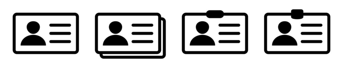 ID Card icon. Employee clerk card, driver license, Identification card, staff identification card symbol. Design for website and mobile app.