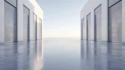 Fototapeta premium A modern logistics office with a clean road and advanced transport management systems, with copy space, high-resolution photo, realistic photo