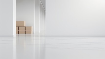 A modern logistics office with advanced systems and efficient warehouse management, with copy space, high-resolution photo, realistic photo