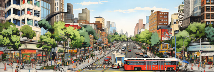 Hustling City Life: A Realistic Depiction of Busy People Running Errands