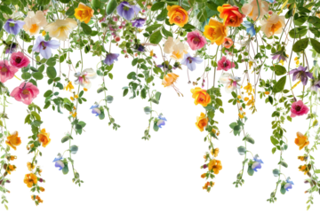 PNG Vibrant hanging floral arrangement