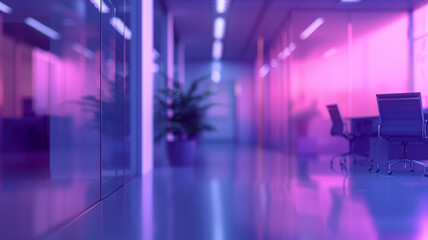 Fototapeta premium Modern Office Interior with Soft Lighting and Blurred Details