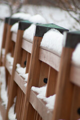 Wood Bridge with Snow