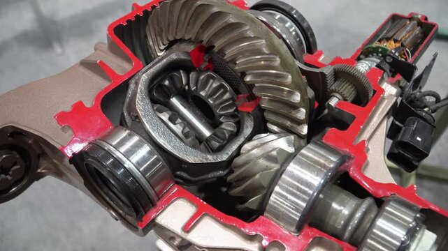 Footage of an open auto  reducer differential.