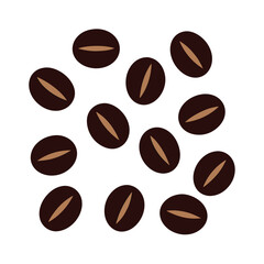 Piles of Coffee Beans Vector Illustration.