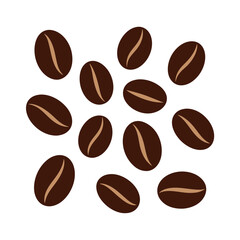 Piles of Coffee Beans Vector Illustration.