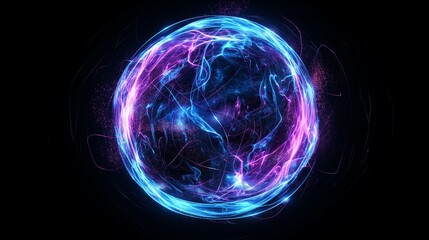 Obraz premium Abstract Glowing Neon Light Swirl.