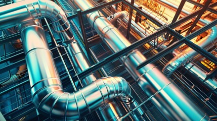 Industrial Pipes and Valves. Tubing and engineering infrastructure