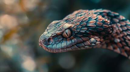 Fototapeta premium Close-up of a Snake with Scaly Skin.