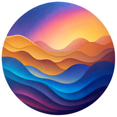 Gradient grainy texture with abstract waves