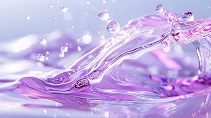  purple liquid spills from faucet into blue body of water below