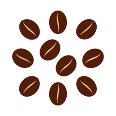 Piles of Coffee Beans Vector Illustration.