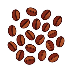 Piles of Coffee Beans Vector Illustration.