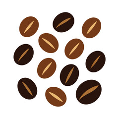 Piles of Coffee Beans Vector Illustration.