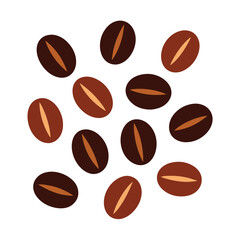 Piles of Coffee Beans Vector Illustration.