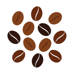 Piles of Coffee Beans Vector Illustration.