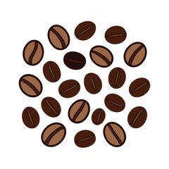 Piles of Coffee Beans Vector Illustration.