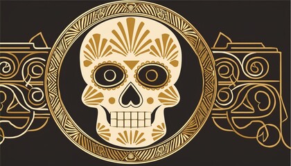 Fototapeta premium The day of the Dead clipart, isolated vector illustration.